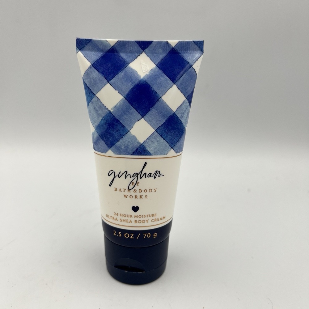 NEW! Bath & Body Works Blue Gingham Ultra Shea Body Cream 2.5 OZ Travel Size